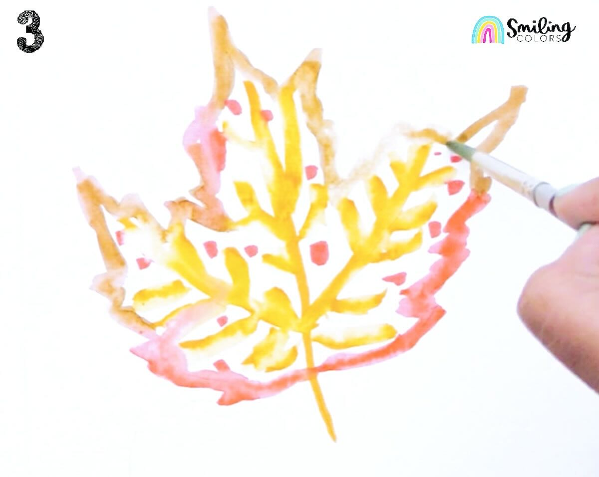 Easy Watercolor Maple Leaf Tutorial 3