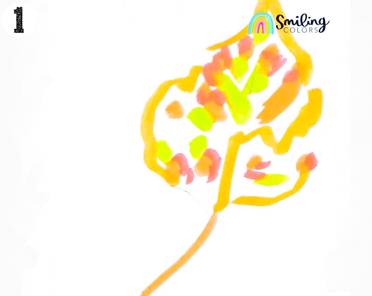 watercolor aspen leaf tutorial step 1