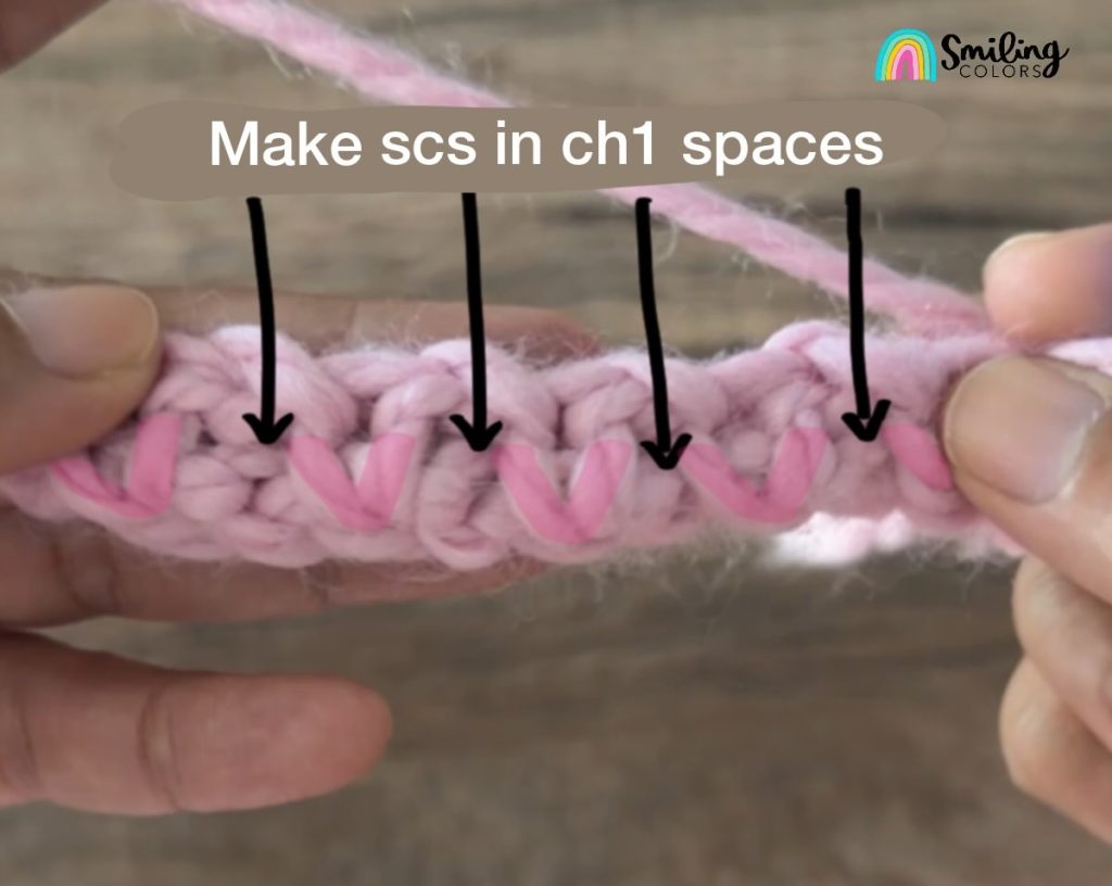 where do you insert your hook for moss stitch