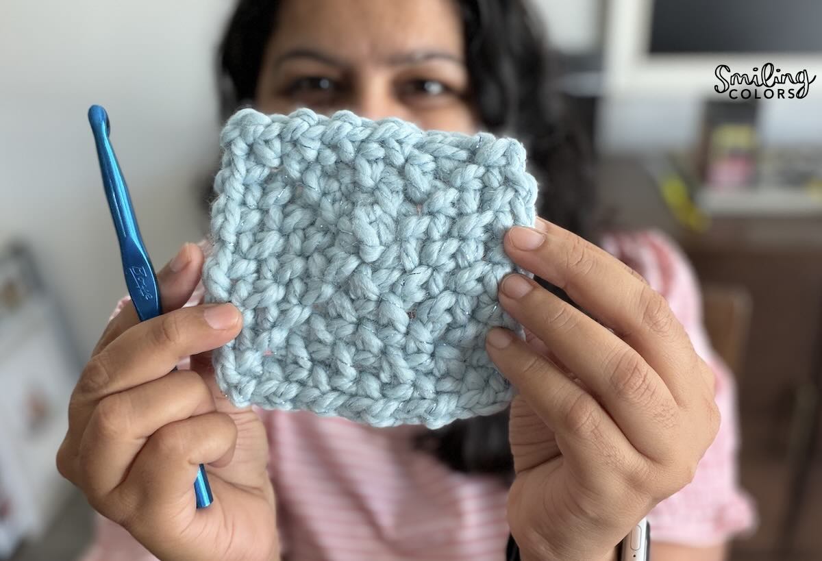 how to crochet the moss stitch in the round
